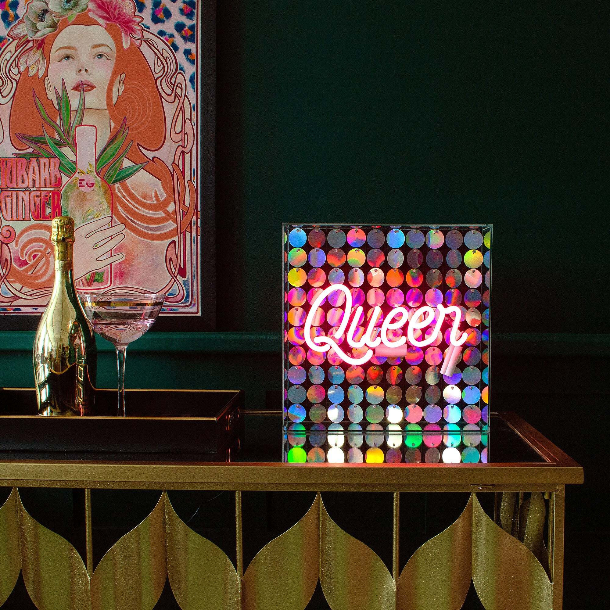 Sequin Queen Neon Acrylic Box Light - image 1