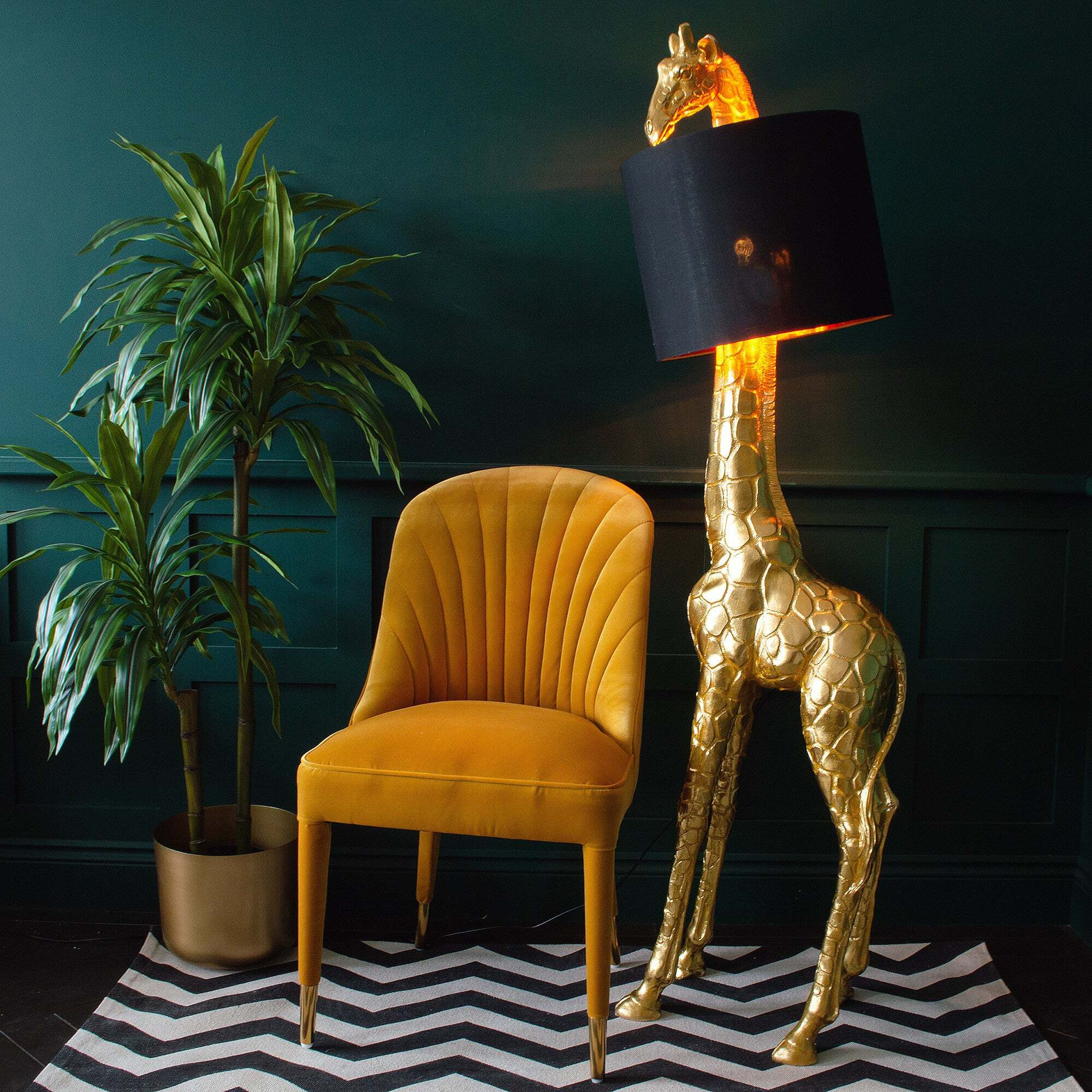 Gisella Giraffe Floor Lamp - Black Shade - image 1