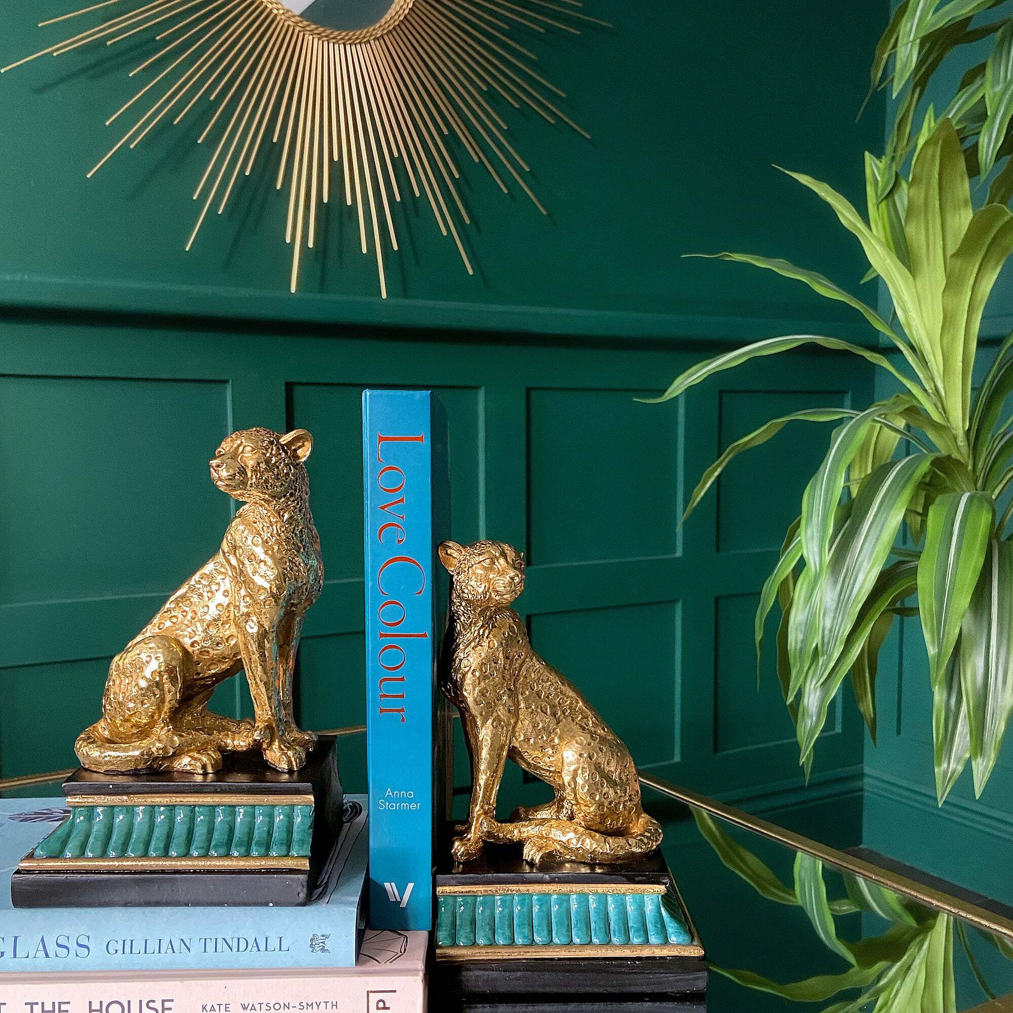 Turquoise Jewel Leopard Bookends - image 1