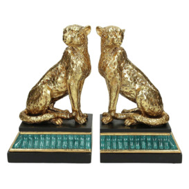Turquoise Jewel Leopard Bookends - thumbnail 2