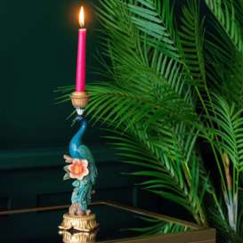 Regal Peacock Candle Holder