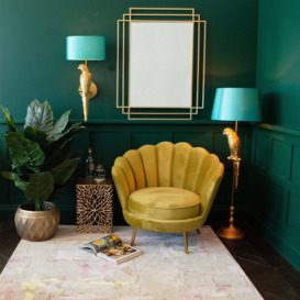 Orelia Golden Parrot Floor Lamp - Turquoise Shade - thumbnail 3