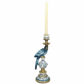 Hand Painted Blue and White Antique Style Candle Holder - thumbnail 3
