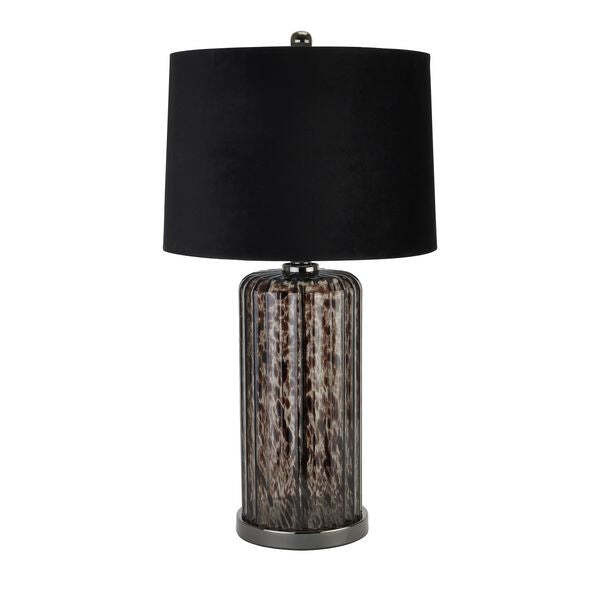 Black Dapple Tortoiseshell Table Lamp - Black Velvet Shade - image 1