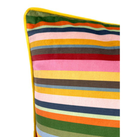Luxe Multicoloured Stripe Velvet Cushion - thumbnail 3