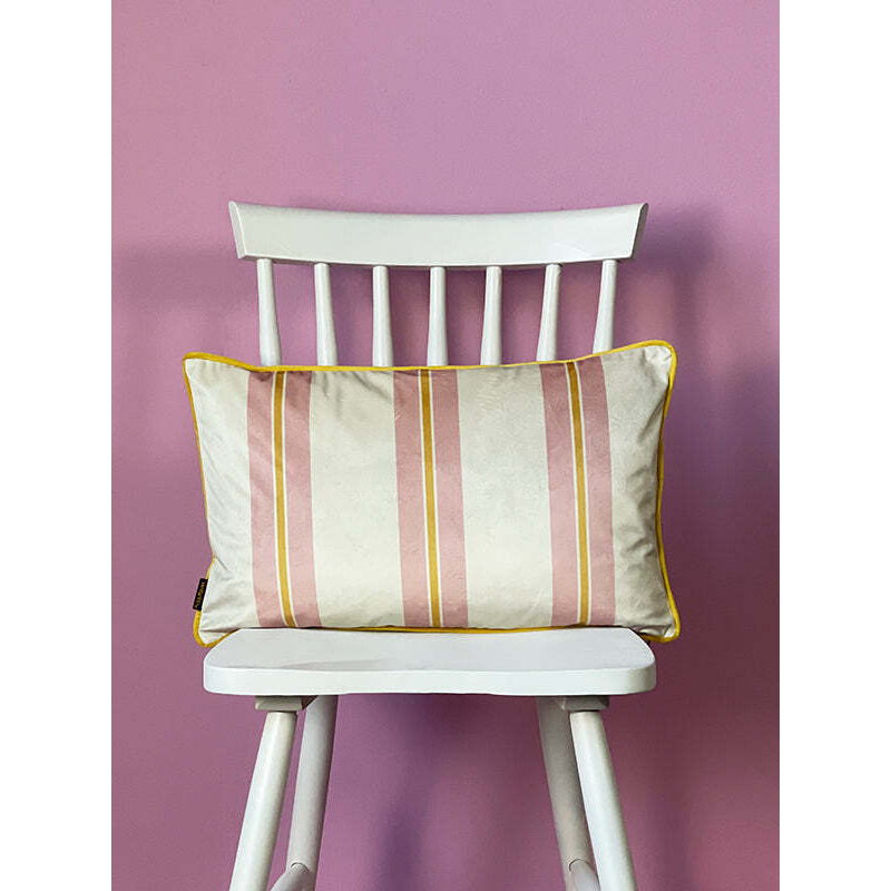 Pink Creme Bolster Velvet Cushion - image 1