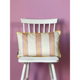 Pink Creme Bolster Velvet Cushion - thumbnail 1