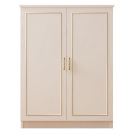 Evuhome Marie Gold White Shoe Cabinet With 2 Doors