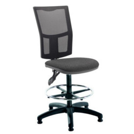 Mist 2 Mesh Back Draughtsman Chair - Charcoal Fabric