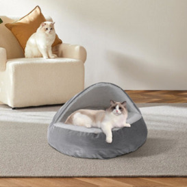 Living And Home Grey Plush Soft Shell Pet Dog Cat Bed