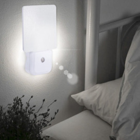 H&O Direct Sensor Led Night Light Plug In Light Controlled White