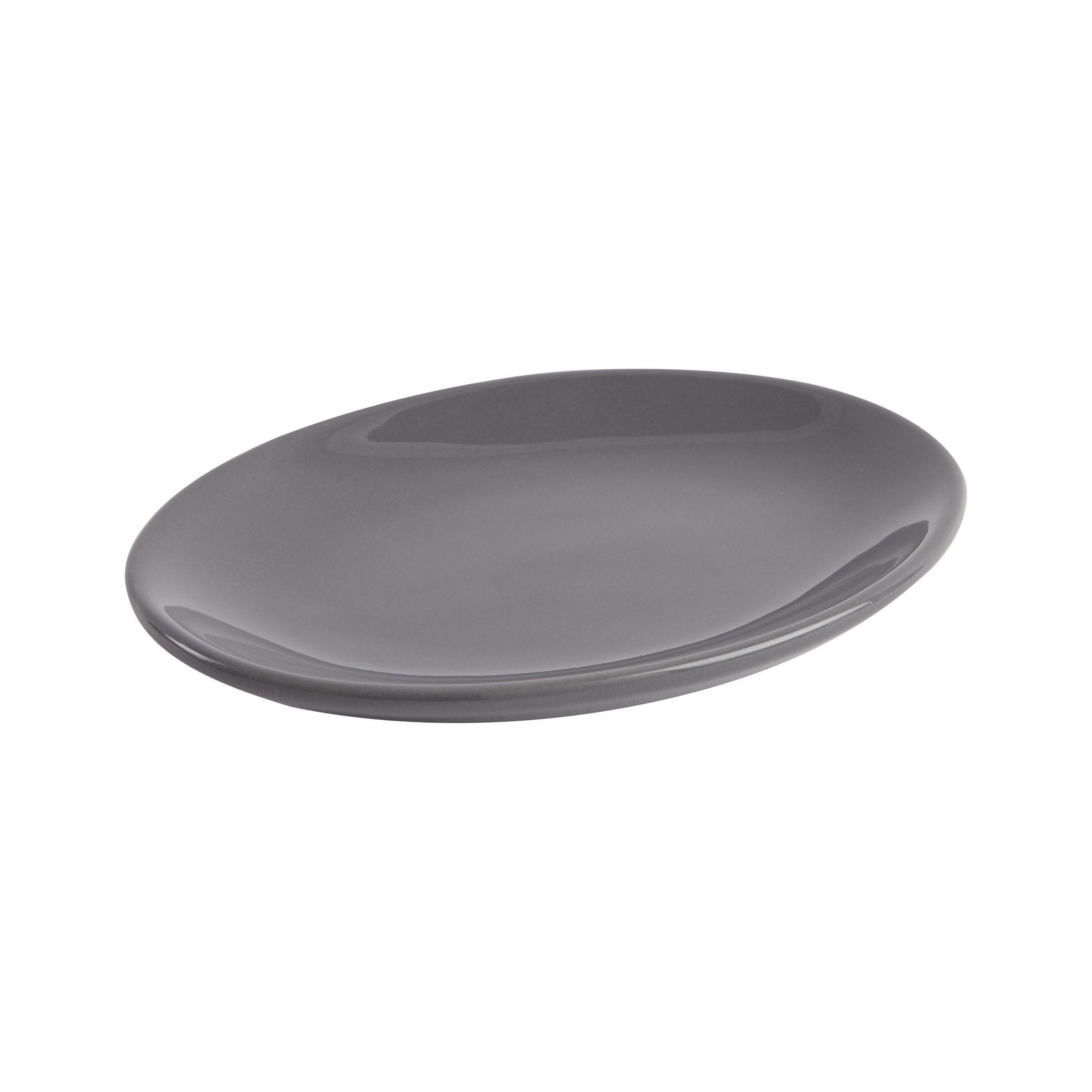 Cooke & Lewis Diani Anthracite Gloss Ceramic Soap Dish (W)105mm