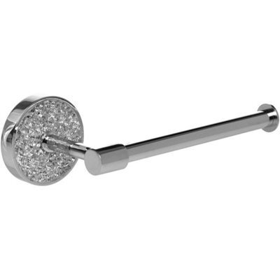 Home Treats Silver Mosaic Toilet Roll Holder Wall Mounted