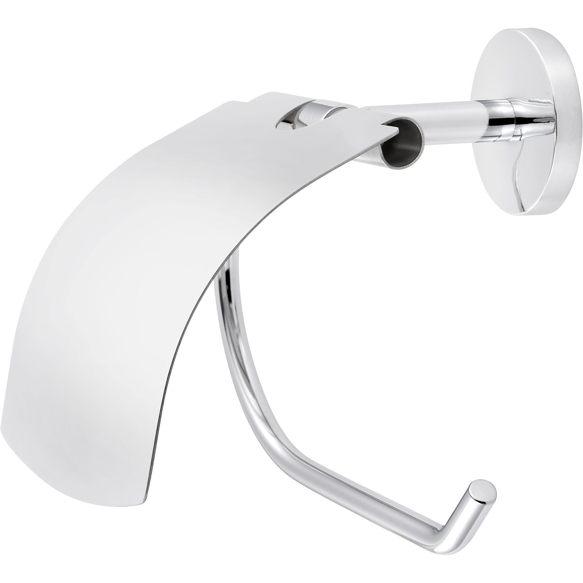 GoodHome Ormara Gloss Silver Effect Wall-Mounted Toilet Roll Holder (W)161mm