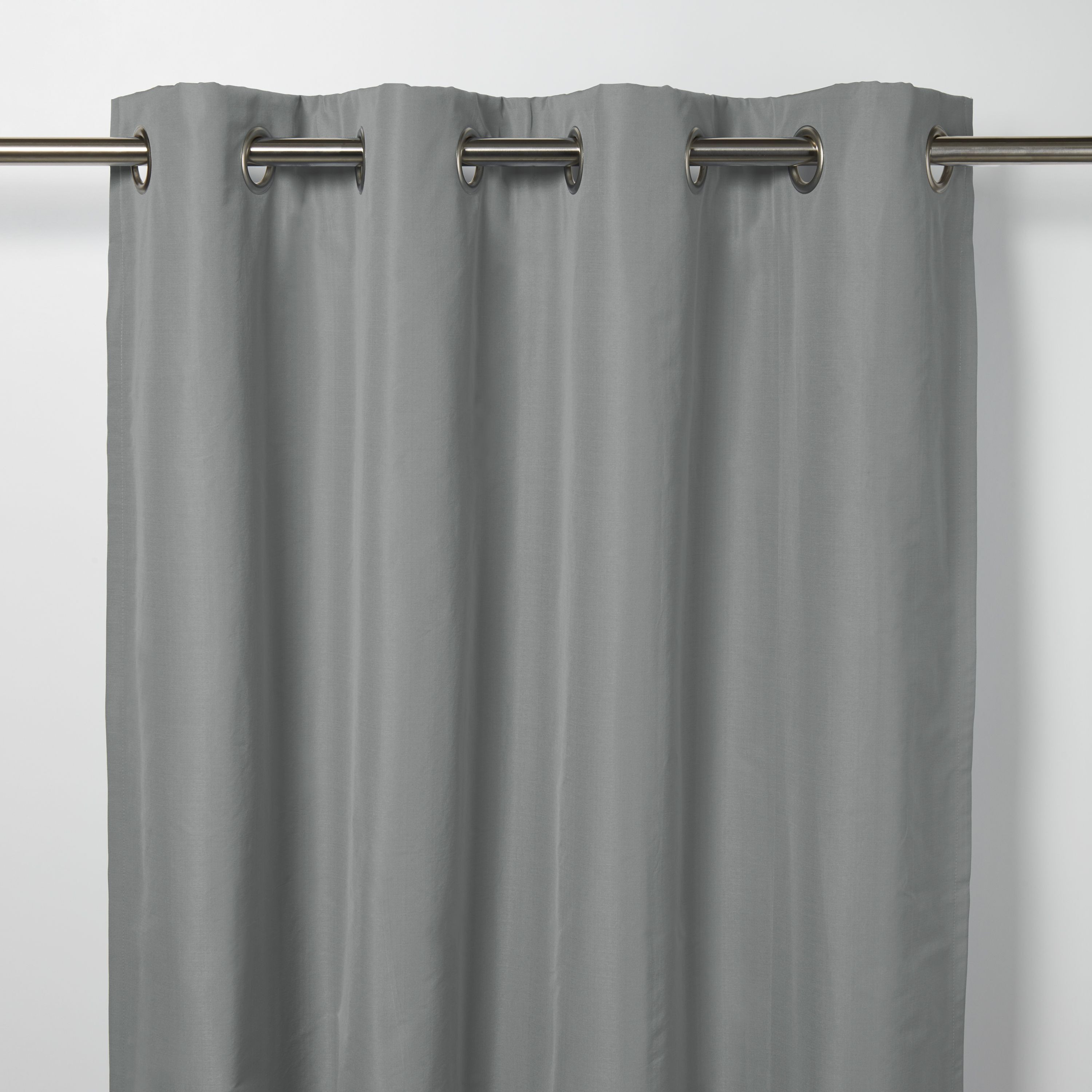GoodHome Klama Grey Plain Blackout Eyelet Curtain (W)117Cm (L)137Cm, Single