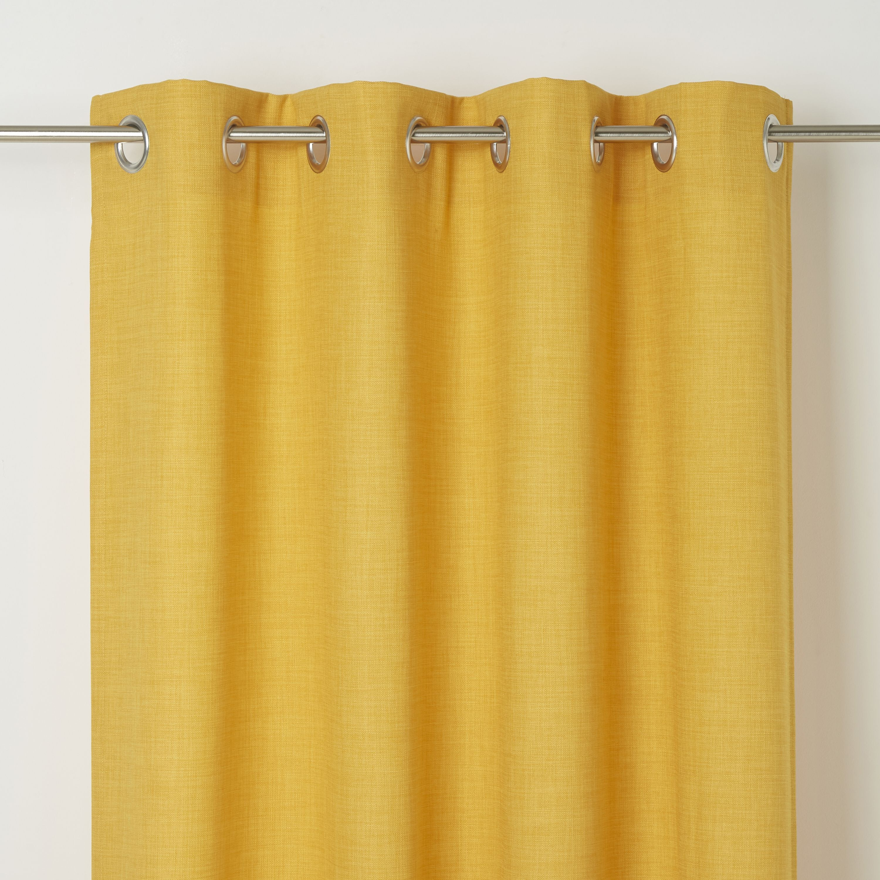 GoodHome Novan Yellow Plain Blackout Eyelet Curtain (W)117Cm (L)137Cm, Single