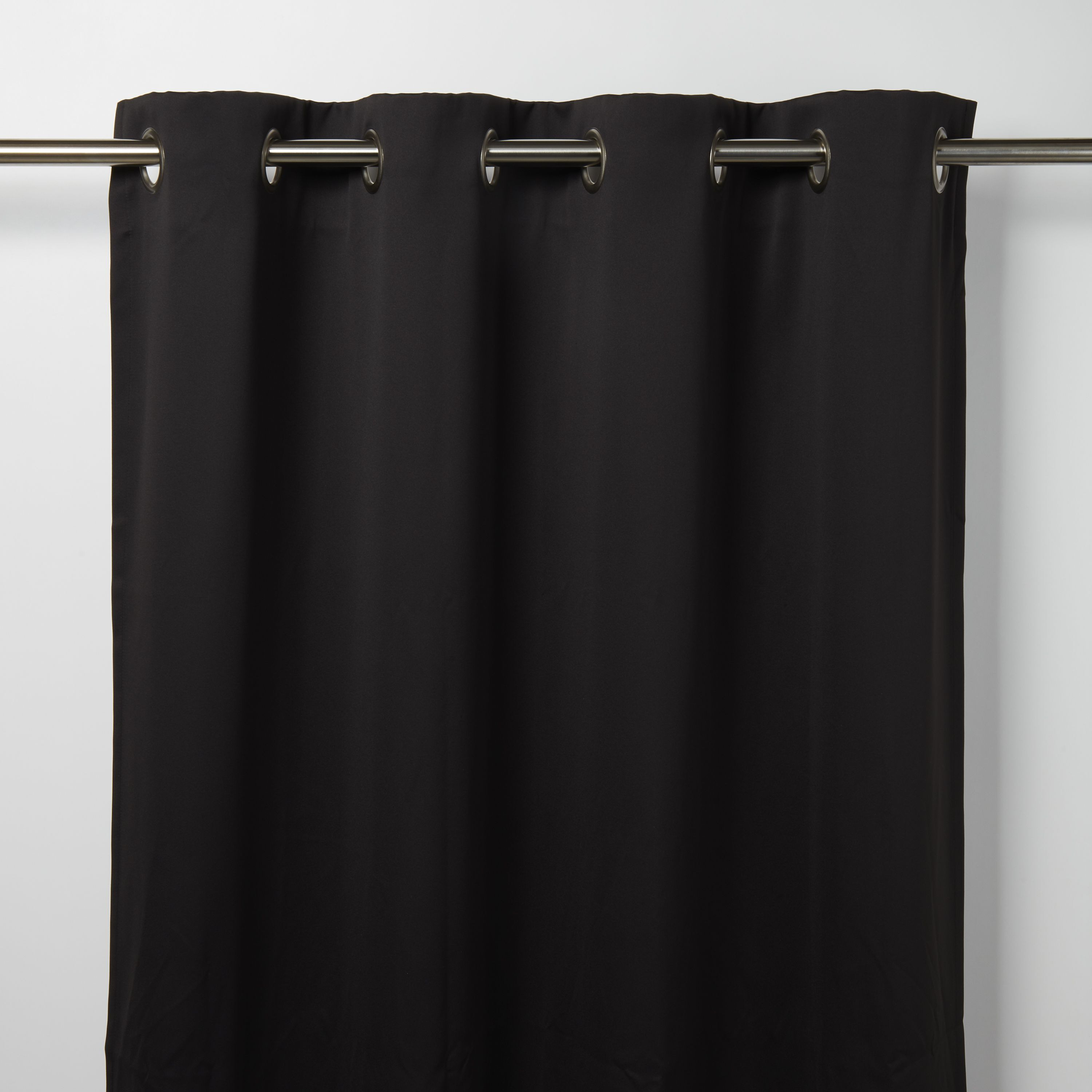 GoodHome Vestris Black Plain Blackout Eyelet Curtain (W)167Cm (L)228Cm, Single