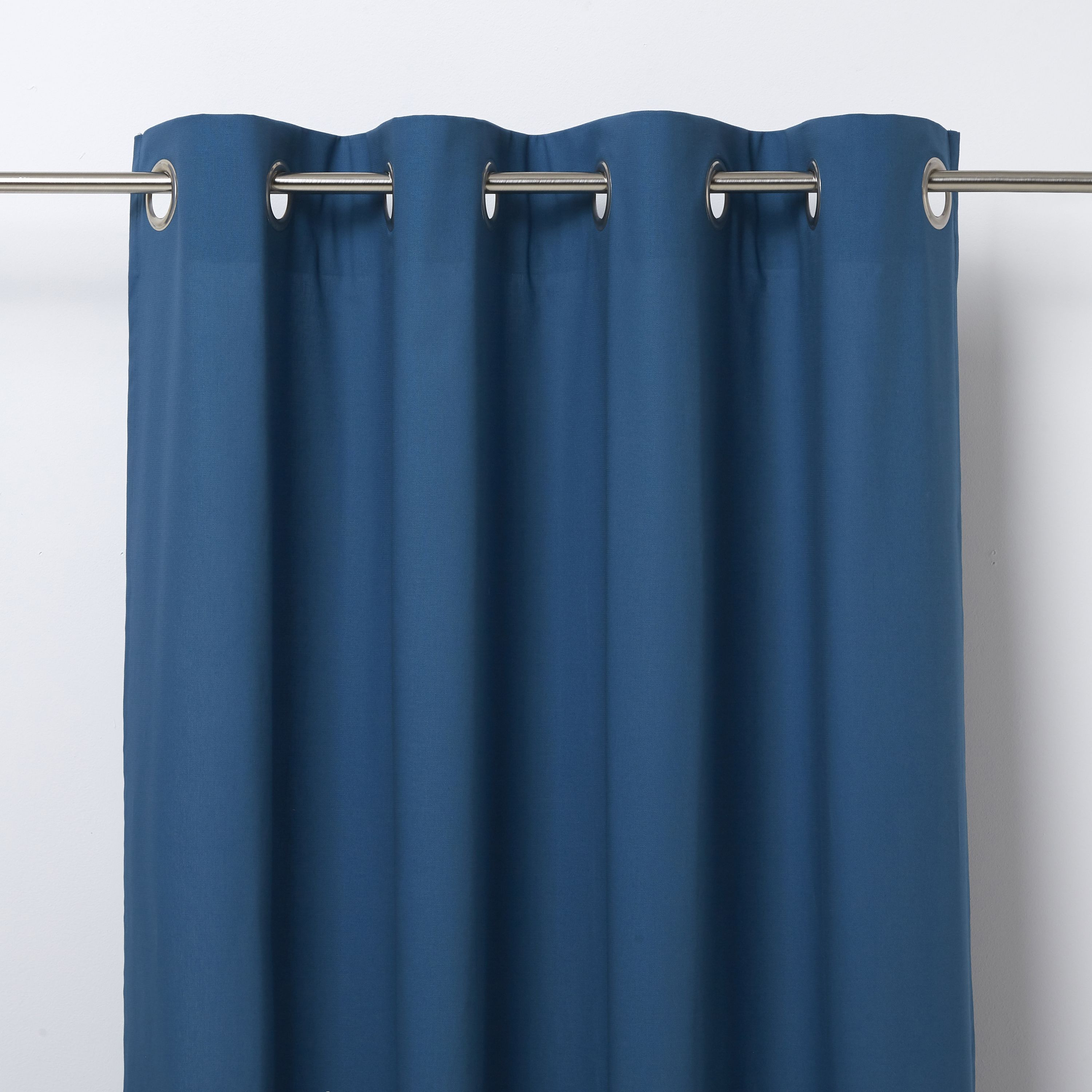 GoodHome Hiva Dark Blue Plain Unlined Eyelet Curtain (W)167Cm (L)183Cm, Single