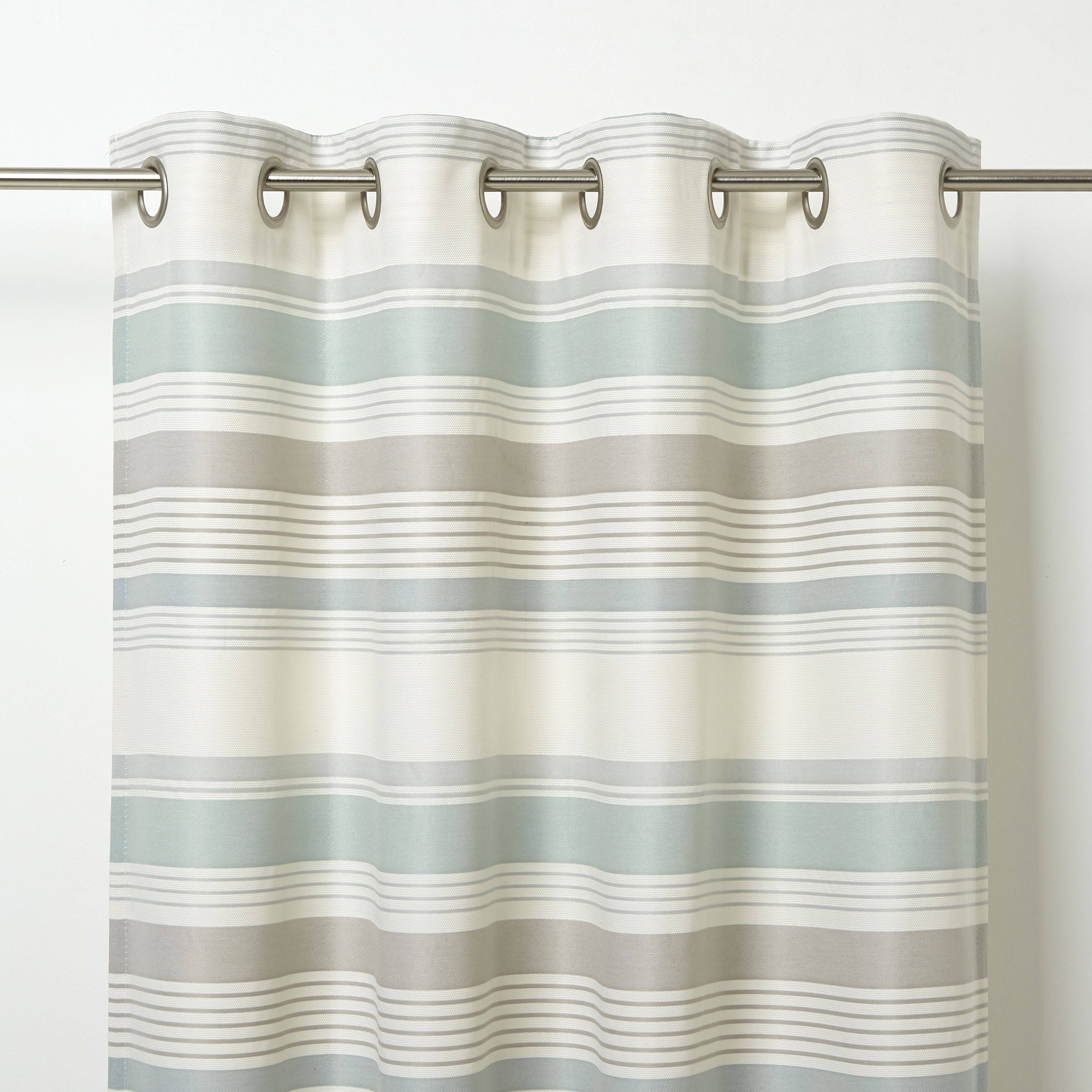GoodHome Humber Blue & White Striped Unlined Eyelet Curtain (W)117Cm (L)137Cm, Single