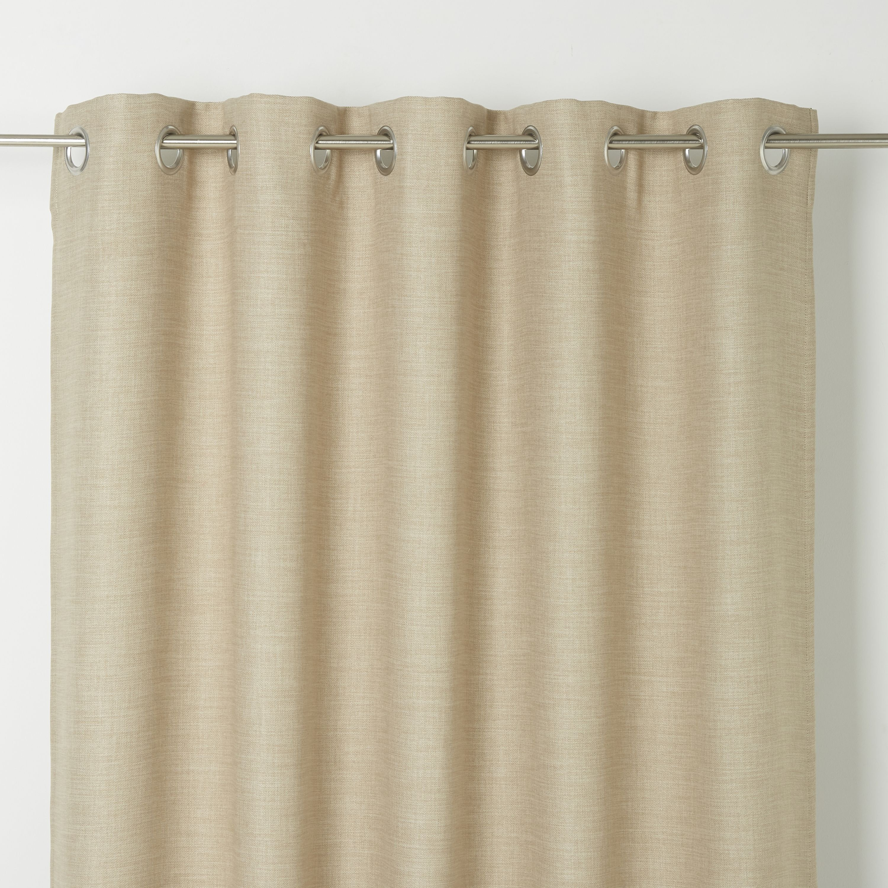 GoodHome Novan Beige Plain Unlined Eyelet Curtain (W)167Cm (L)228Cm, Single