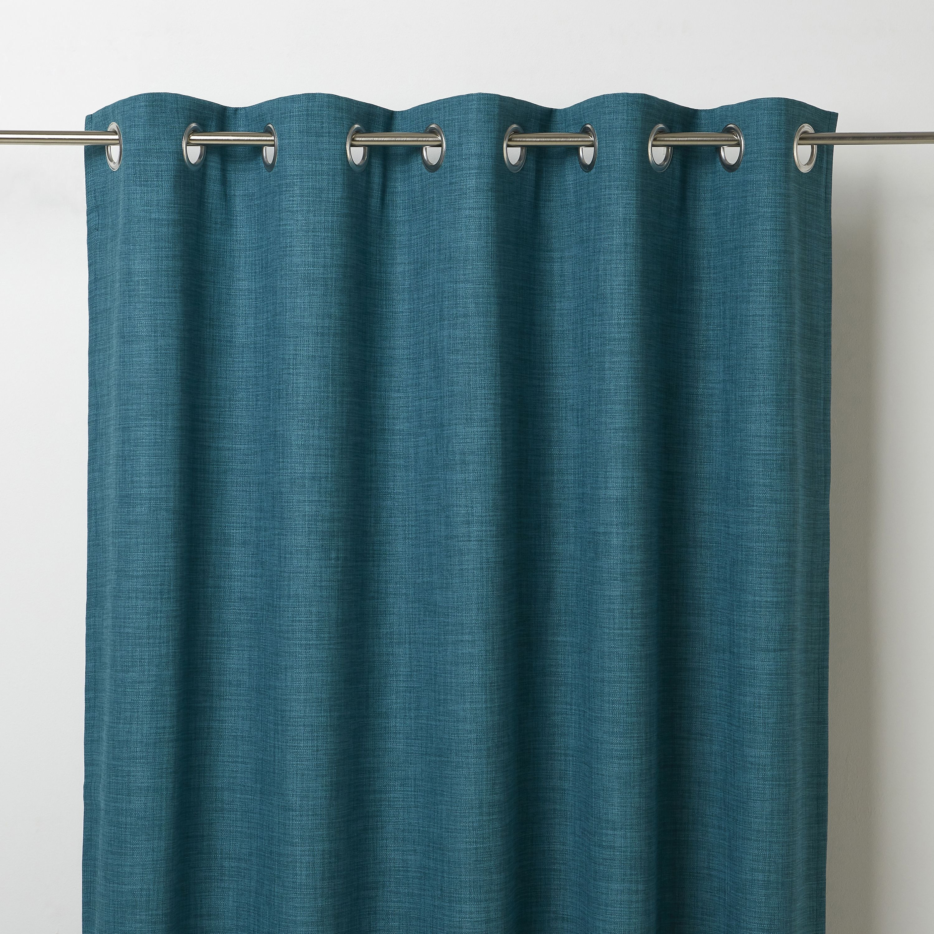 GoodHome Novan Blue Plain Unlined Eyelet Curtain (W)140Cm (L)260Cm, Single