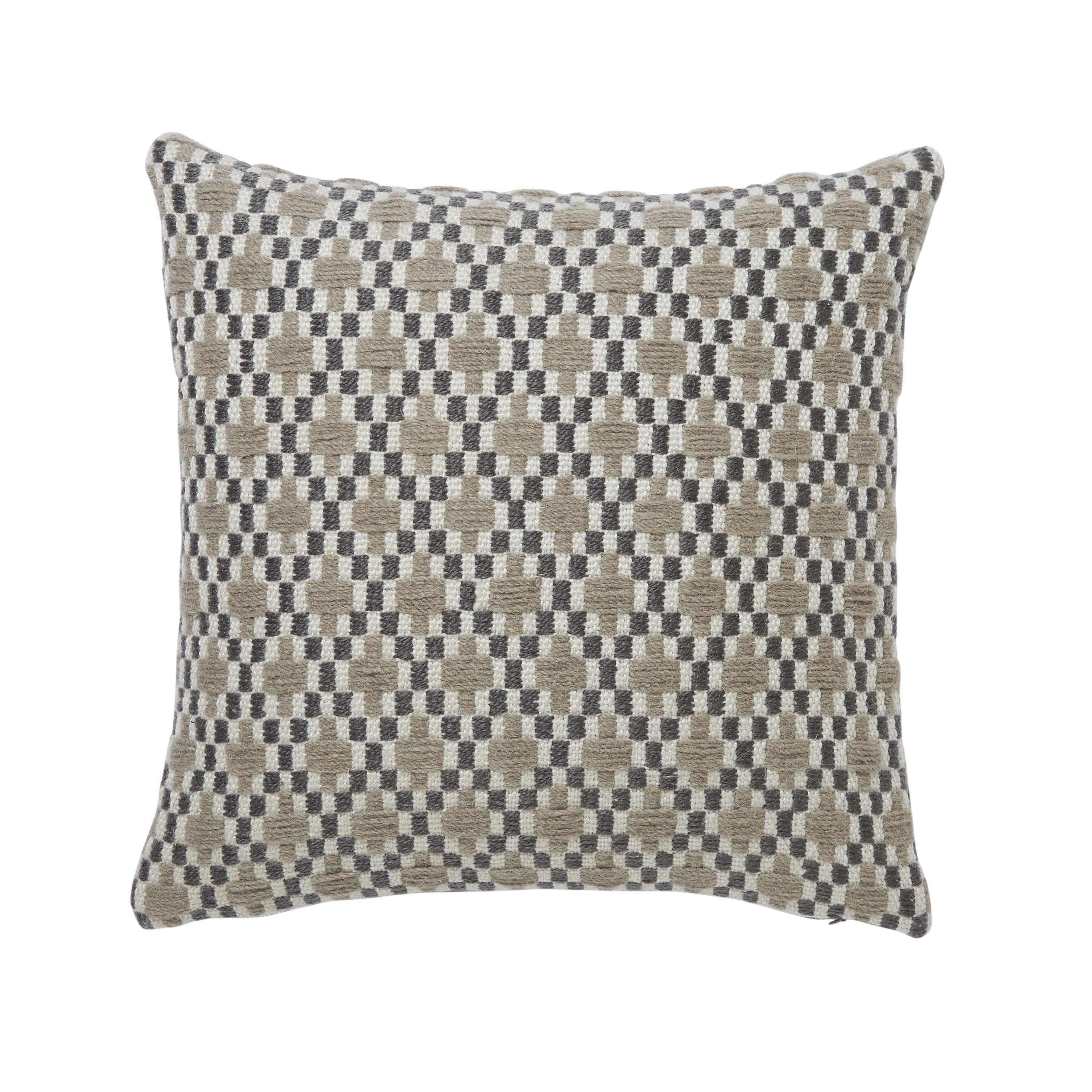 Chennai Basket Weave Rug Grey Cushion (L)45Cm X (W)45Cm