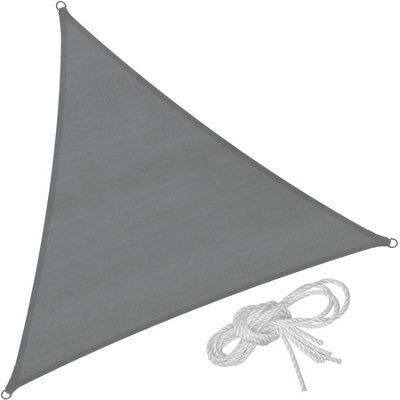 Tectake Sun Shade Sail Triangular, Grey - Grey