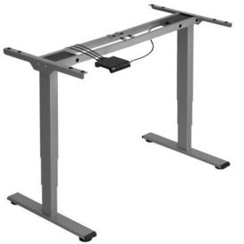 Tectake Electric Height-Adjustable Computer Desk Base (60-125Cm Tall, Dual Motor And 3 Memory Settings) - Grey