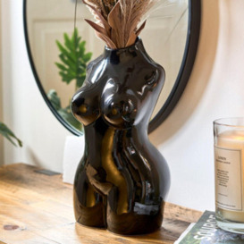 Bravich Female Silhouette Body Vase - 29Cm - Black