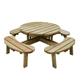 Forest Garden Circular Natural Timber Round Picnic Table