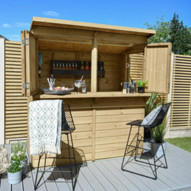 Forest Garden Shiplap Garden Bar 6X3 Ft With Single Door Reverse Apex Wooden Garden Bar