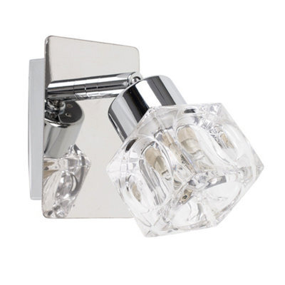 Valuelights Modern Silver Chrome And Glass Ice Cube Wall Light