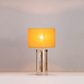 Inlight Erinome Ombre Satin Clear Gold Effect Cylinder Table Light