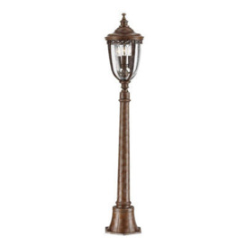 Luminosa Lighting Luminosa English Bridle 3 Light Medium Outdoor Bollard Light British Bronze Ip44, E14