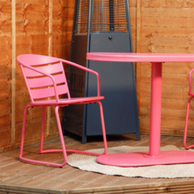 Gardenwize Iris 3 Piece Outdoor Garden Patio Decking Balcony Table & Chair Bistro Set In Pink