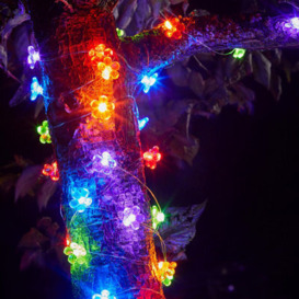 Solar Flower Solar-Powered Multicolour 30 Led Outdoor String Lights