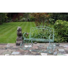 Aspect Furniture Salvora Outdoor Metal Rocking Chair/garden Bench,distressed Sage Green