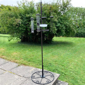 Selections Metal Complete Bird Feeding Station With 4 Large Feeders & Patio Stand