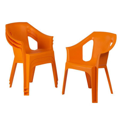 Resol - Cool Garden Dining Chairs - Orange - Pack Of 6