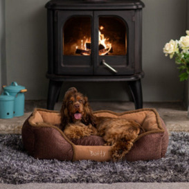 Bunty Kensington Dog Bed - Cushioned & Raised Sides With A Deep, Padded Base, Non-Slip Bottom, Machine Washable - Small-Xl, Brown