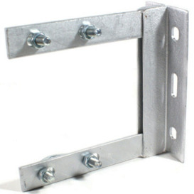 "6"" X 6"" Tv Aerial Wall Mounting Bracket & V Bolts Galvanized Pole Mast Install"