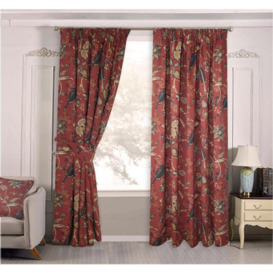 "Home Curtains Windsor Fully Lined 65W X 54D"" (165X137Cm) Terracotta Pencil Pleat Curtains (Pair)"