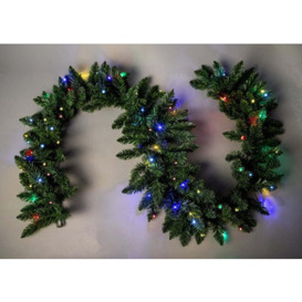 Shatchi 2M Prelit Imperial Pine Green W/multicolour Leds Christmas Christmas Garland