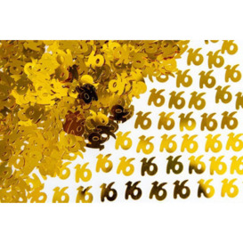 Shatchi 16Th Birthday Confetti Gold 1 Pack X 14 Grams Birthday Decoration Foil Metallic 1 Pack
