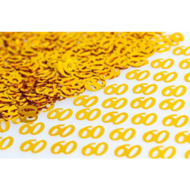 Shatchi 60Th Birthday Confetti Gold 1 Pack X 14 Grams Birthday Decoration Foil Metallic 1 Pack