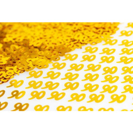 Shatchi 90Th Birthday Confetti Gold 1 Pack X 14 Grams Birthday Decoration Foil Metallic 1 Pack