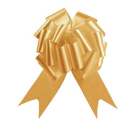 Shatchi Large 30mm/3Cm Ribbon Pull Bows Gold For All Occation Decoration , 10Pk