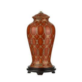 Table Lamp Oriental Ceramic Base Traditional Terracotta Led E27 60W Bulb