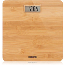 Duronic Bs503 Digital Bathroom Body Scales, Eco Design, 180Kg, Step-On Activation, Measures In Kilograms/pounds/stones - Bamboo