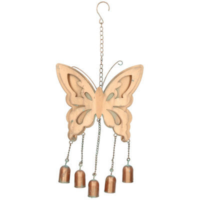 AB Tools Butterfly Wind Chime Bell Hanging Garden Yard Ornament Decoration Metal Copper